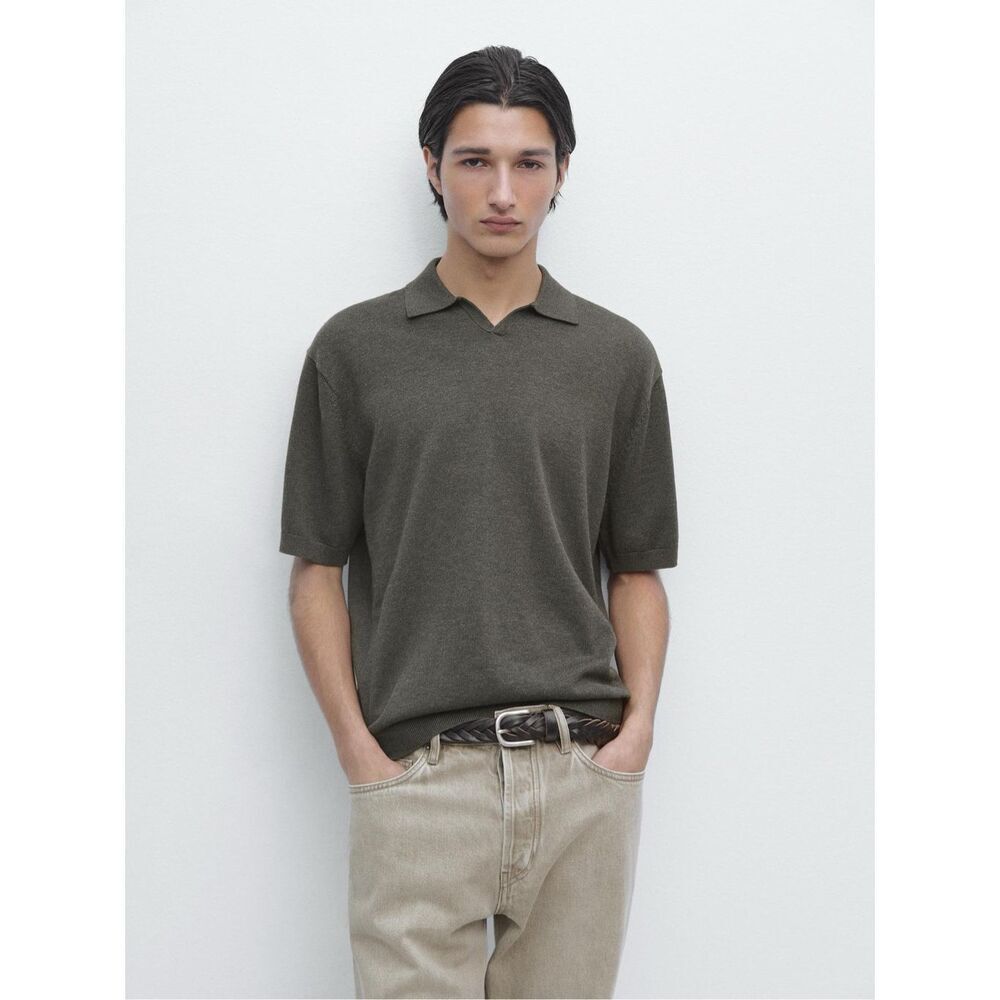✨Massimo Dutti Green/Grey Sz Medium Polo shirt✨